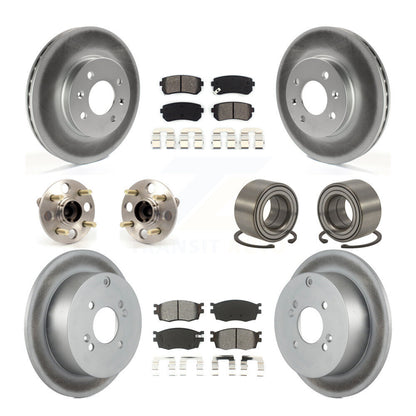 Kit de plaquettes de rotor de frein enduites de roulement de moyeu avant et arrière (10 pièces) pour Hyundai Accent Ki
