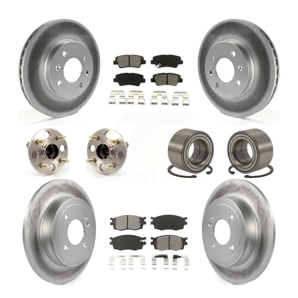 Kit de plaquettes de Rotor de frein à disque revêtu de roulement de moyeu avant et arrière (10 pièces) pour Hyundai Accen