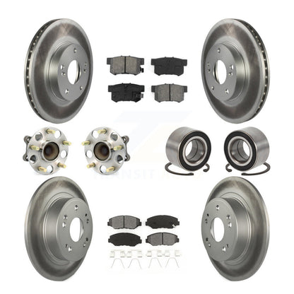 Kit de rotor et de plaquettes de frein à disque revêtus de roulement de moyeu avant et arrière (10 pièces) pour Honda Accor