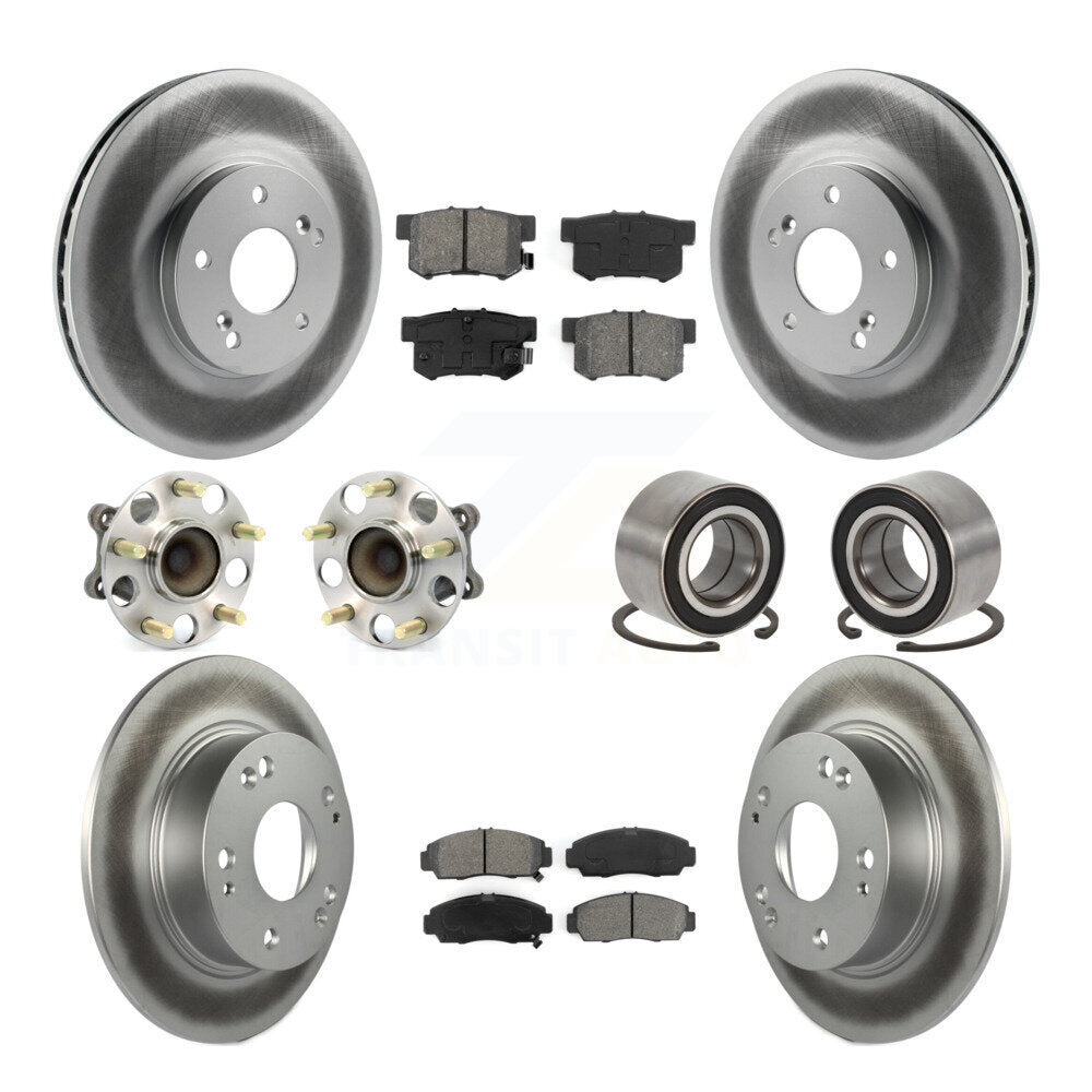 Kit de plaquettes de rotor de frein revêtues de roulement de moyeu avant et arrière (10 pièces) pour Acura TS 2004 – 2008