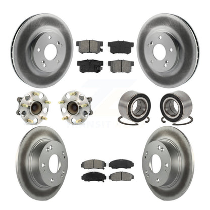 Kit de plaquettes de rotor de frein revêtues de roulement de moyeu avant et arrière (10 pièces) pour Acura TS 2004 – 2008