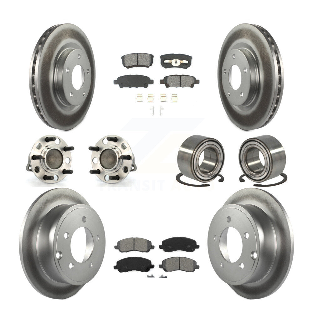 Kit de plaquettes de rotor de frein, roulement de moyeu avant et arrière (10 pièces) pour Jeep Patriot Compas