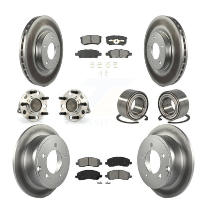 Kit de plaquettes de rotor de frein, roulement de moyeu avant et arrière (10 pièces) pour Jeep Patriot Compas
