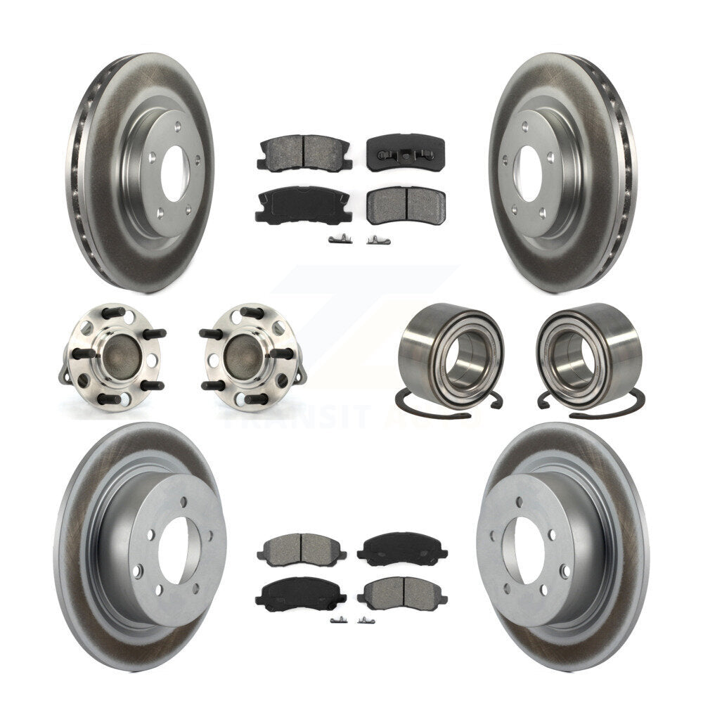 Kit de plaquettes de rotor de frein, roulement de moyeu avant et arrière (10 pièces) pour Jeep Patriot Compas