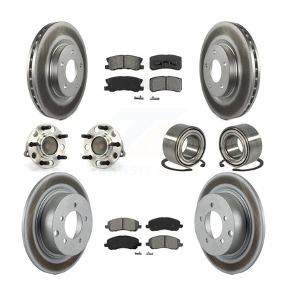 Kit de plaquettes de rotor de frein, roulement de moyeu avant et arrière (10 pièces) pour Jeep Patriot Compas