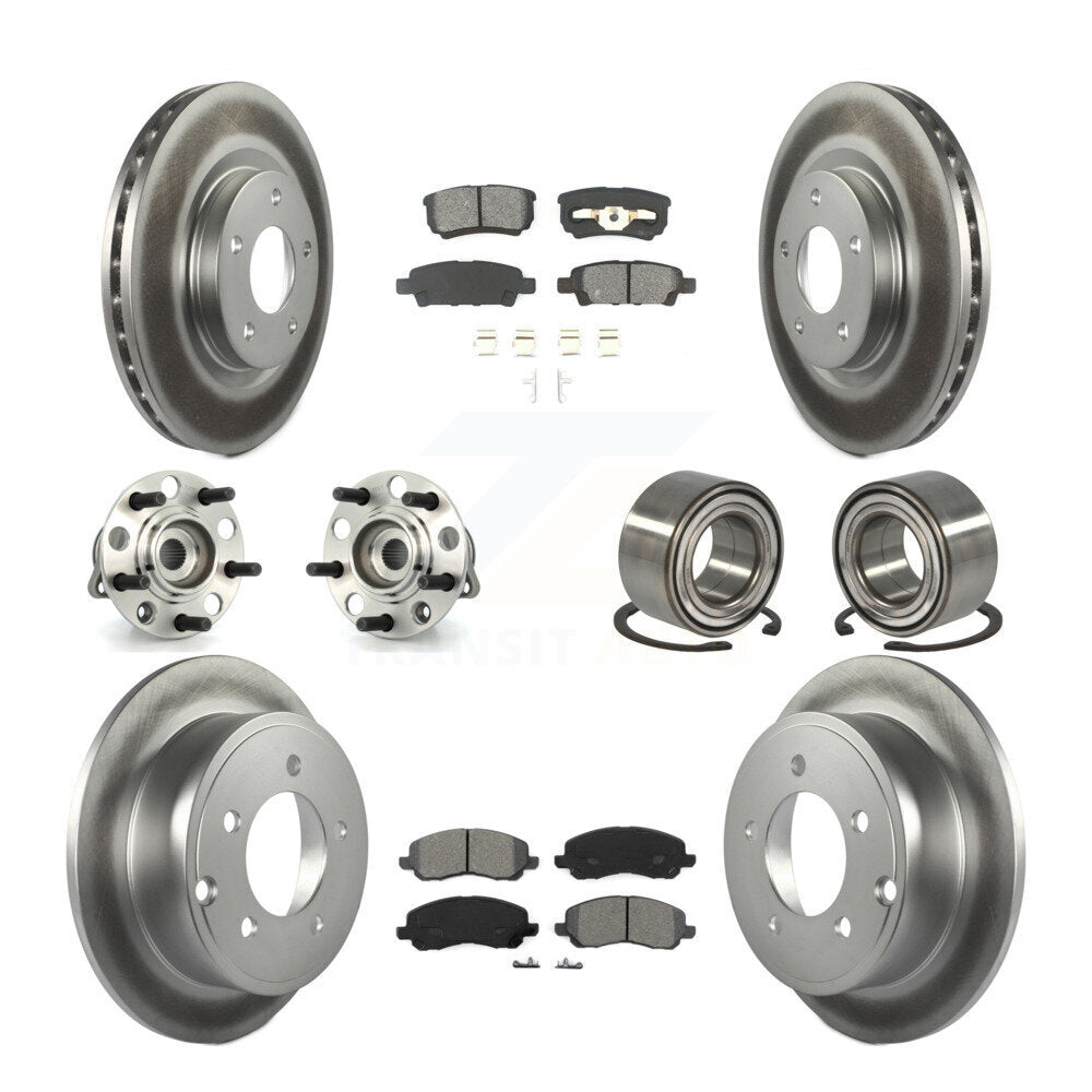 Kit de plaquettes de rotor de frein, roulement de moyeu avant et arrière (10 pièces) pour Jeep Patriot Compas