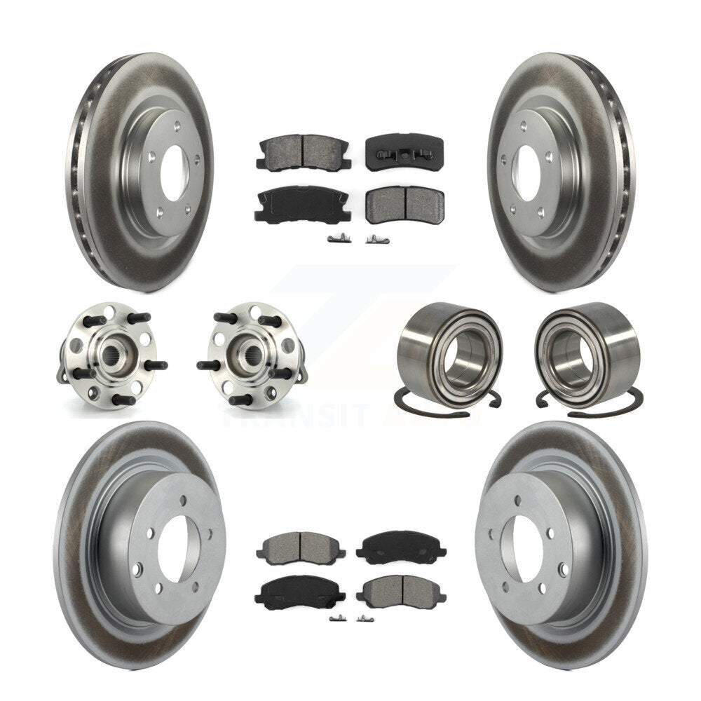 Kit de plaquettes de rotor de frein, roulement de moyeu avant et arrière (10 pièces) pour Jeep Patriot Compas