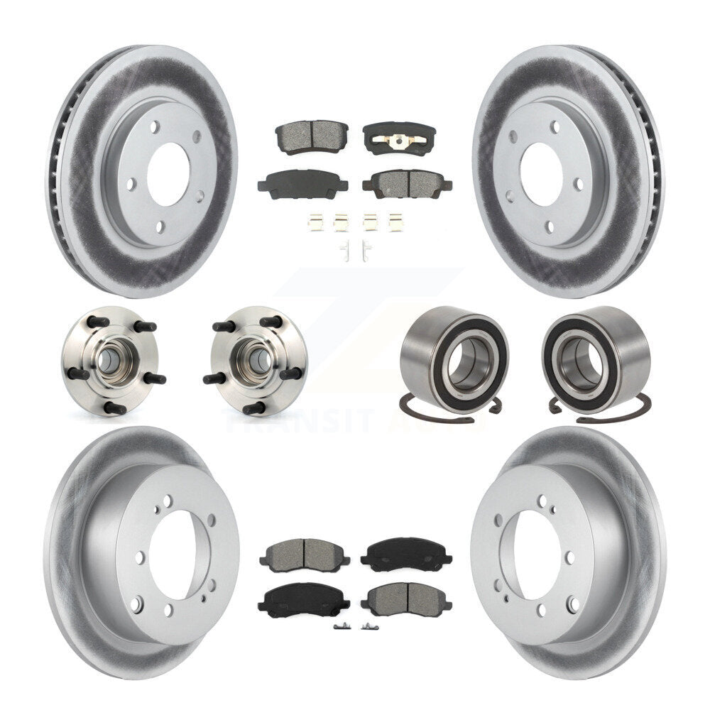 Kit de rotor et de plaquettes de frein revêtus de roulement de moyeu avant et arrière (10 pièces) pour Mitsubishi Lance