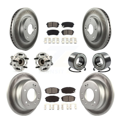 Kit de rotor et de plaquettes de frein revêtus de roulement de moyeu avant et arrière (10 pièces) pour Hyundai Elantr