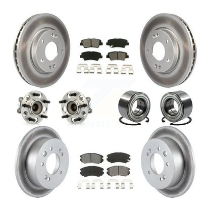 Kit de rotor et de plaquettes de frein revêtus de roulement de moyeu avant et arrière (10 pièces) pour Hyundai Elantr