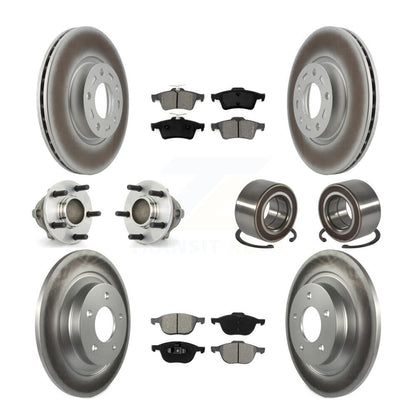 Kit de rotors et plaquettes de frein à disque revêtus de roulements de moyeu avant et arrière (10 pièces) pour Mazda