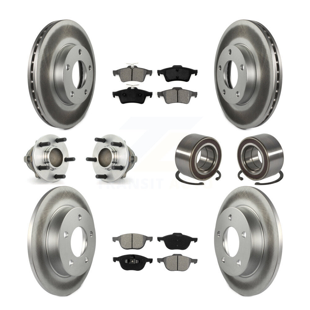 Kit de plaquettes de rotor de frein à disque revêtues de roulement de moyeu avant et arrière (10 pièces) pour Mazda 3 Spor