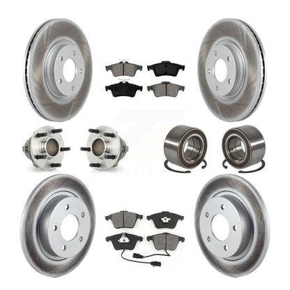 Kit de rotors et plaquettes de frein à disque revêtus de roulements de moyeu avant et arrière (10 pièces) pour Mazda