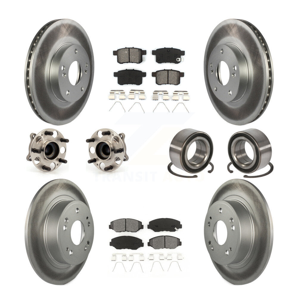Kit de rotor et de plaquettes de frein à disque revêtus de roulement de moyeu avant et arrière (10 pièces) pour Honda Accor