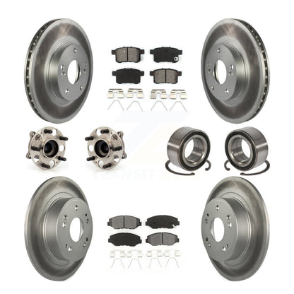 Kit de rotor et de plaquettes de frein à disque revêtus de roulement de moyeu avant et arrière (10 pièces) pour Honda Accor