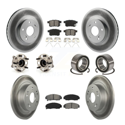 Kit de plaquettes de rotor de frein enduites de roulement de moyeu avant et arrière (10 pièces) pour Honda Accord Acur