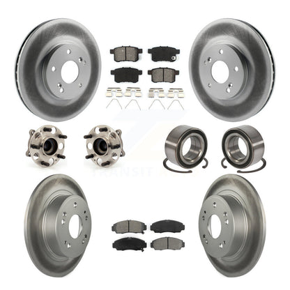 Kit de plaquettes de rotor de frein enduites de roulement de moyeu avant et arrière (10 pièces) pour Honda Accord Acur