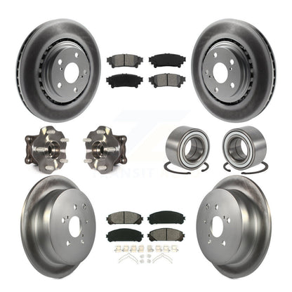 Kit de rotor et de plaquettes de frein revêtus de roulement de moyeu avant et arrière (10 pièces) pour Toyota Highlande