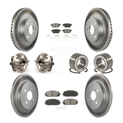 Kit de rotor et de plaquettes de frein à disque revêtus de roulement de moyeu avant et arrière (10 pièces) pour Toyota Yari