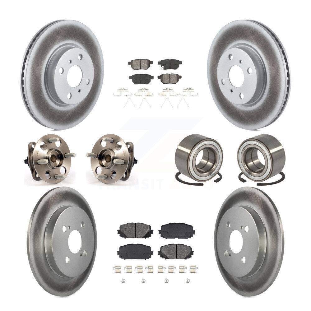 Kit de rotor et de plaquettes de frein à disque revêtus de roulement de moyeu avant et arrière (10 pièces) pour Toyota Yari