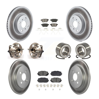 Kit de rotor et de plaquettes de frein à disque revêtus de roulement de moyeu avant et arrière (10 pièces) pour Toyota Yari