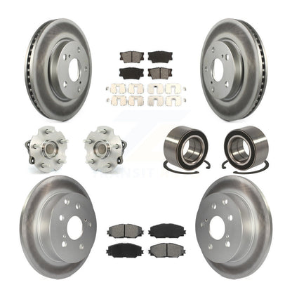 Kit de rotor et de plaquettes de frein revêtus de roulement de moyeu avant et arrière (10 pièces) pour Lexus HS250 2010