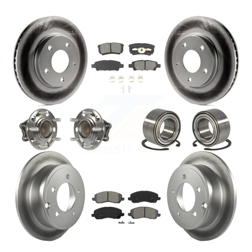 Kit de rotor et de plaquettes de frein revêtus de roulement de moyeu avant et arrière (10 pièces) pour Mitsubishi Lance