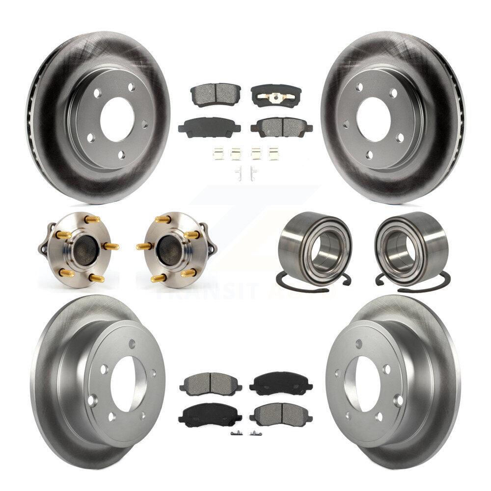 Kit de rotor et de plaquettes de frein revêtus de roulement de moyeu avant et arrière (10 pièces) pour Mitsubishi Lance