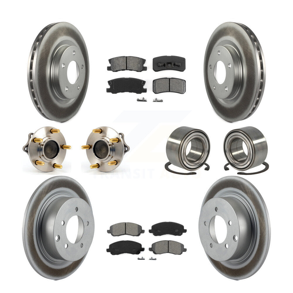 Kit de rotor et de plaquettes de frein revêtus de roulement de moyeu avant et arrière (10 pièces) pour Mitsubishi Lance