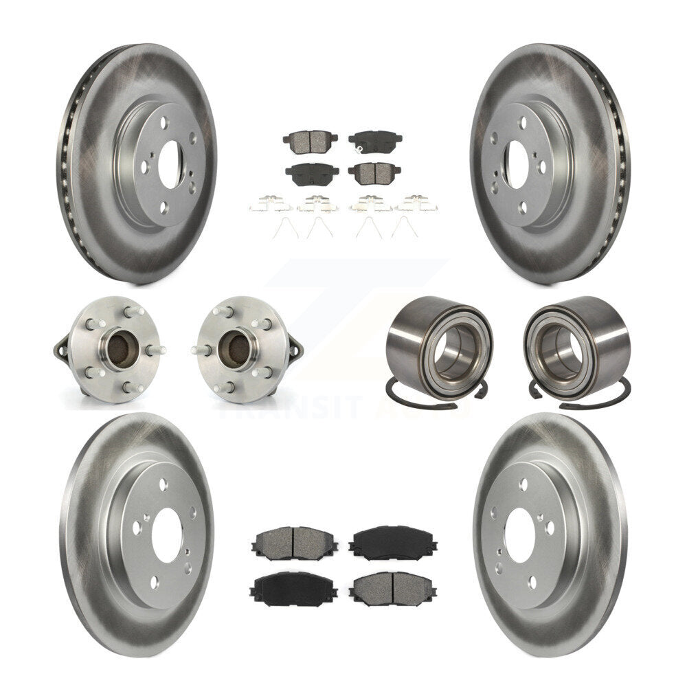 Kit de plaquettes de rotor de frein à disque revêtues de roulement de moyeu avant et arrière (10 pièces) pour Toyota Matri