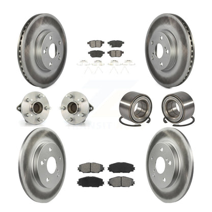 Kit de plaquettes de rotor de frein à disque revêtues de roulement de moyeu avant et arrière (10 pièces) pour Toyota Matri