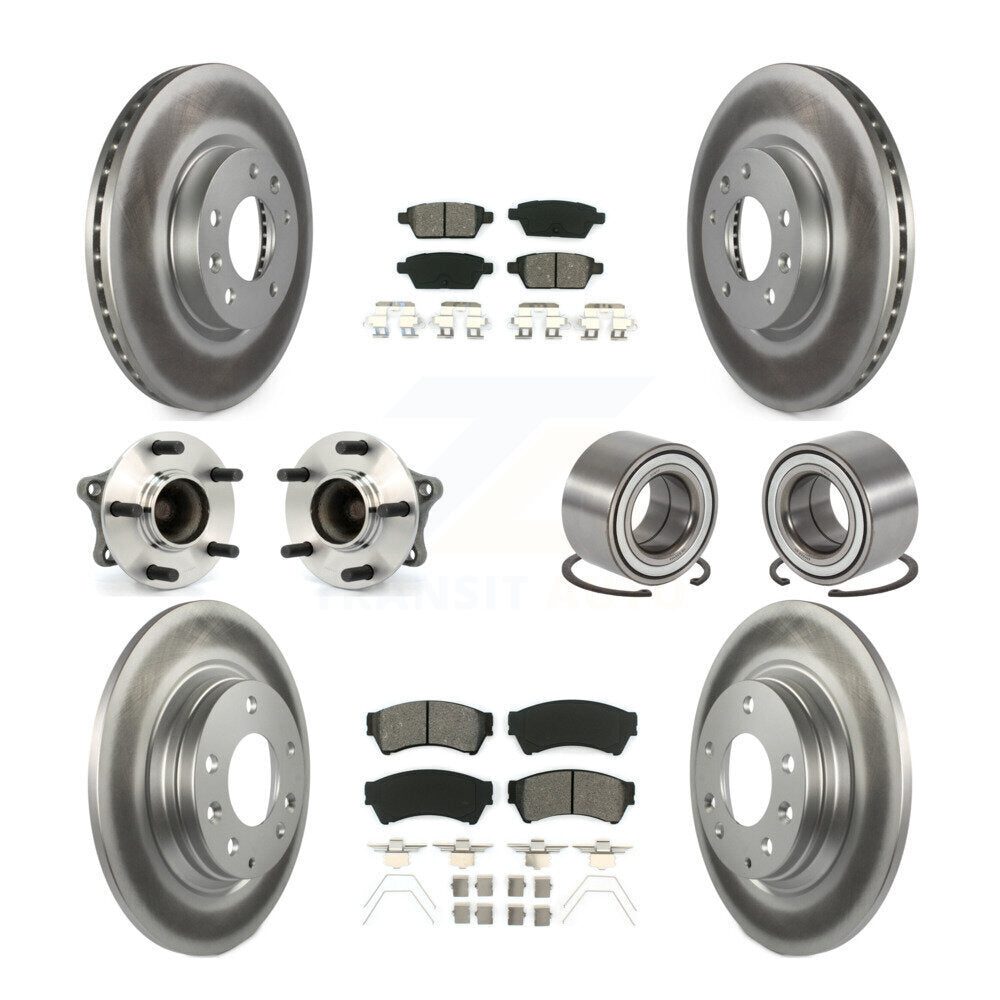 Kit de plaquettes de rotor de frein enduites de roulement de moyeu avant et arrière (10 pièces) pour Mazda 6 3.7 09-13