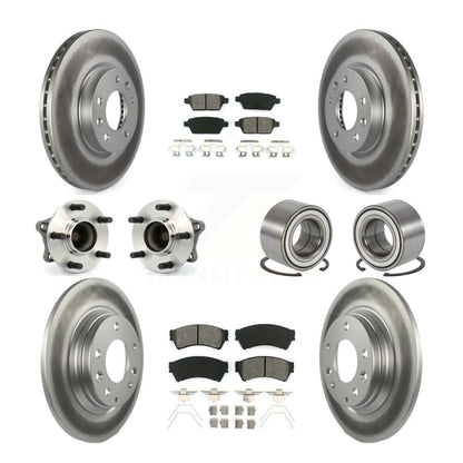 Kit de plaquettes de rotor de frein enduites de roulement de moyeu avant et arrière (10 pièces) pour Mazda 6 3.7 09-13