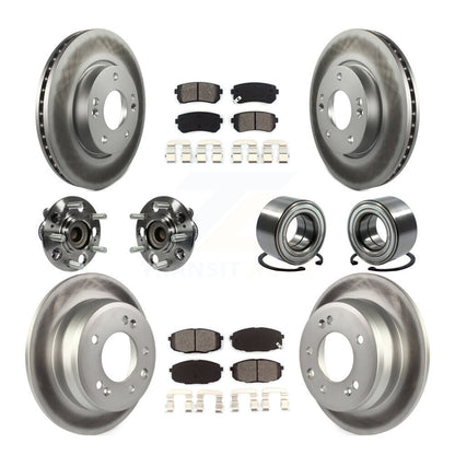 Kit de rotor et de plaquettes de frein revêtus de roulement de moyeu avant et arrière (10 pièces) pour Hyundai Elantr