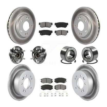 Kit de rotor et de plaquettes de frein revêtus de roulement de moyeu avant et arrière (10 pièces) pour Hyundai Elantr