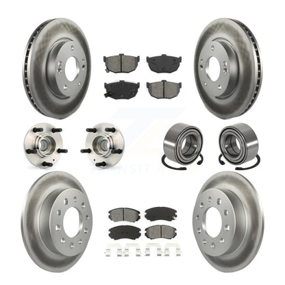 Kit de rotor et de plaquettes de frein revêtus de roulement de moyeu avant et arrière (10 pièces) pour Hyundai Tiburo