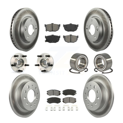 Kit de rotor et de plaquettes de frein revêtus de roulement de moyeu avant et arrière (10 pièces) pour Hyundai Tiburo