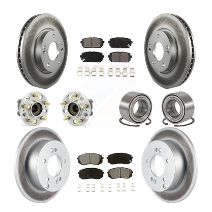 Kit de plaquettes de rotor de frein revêtues de roulement de moyeu avant et arrière (10 pièces) pour Kia Rond 2010 – 2012