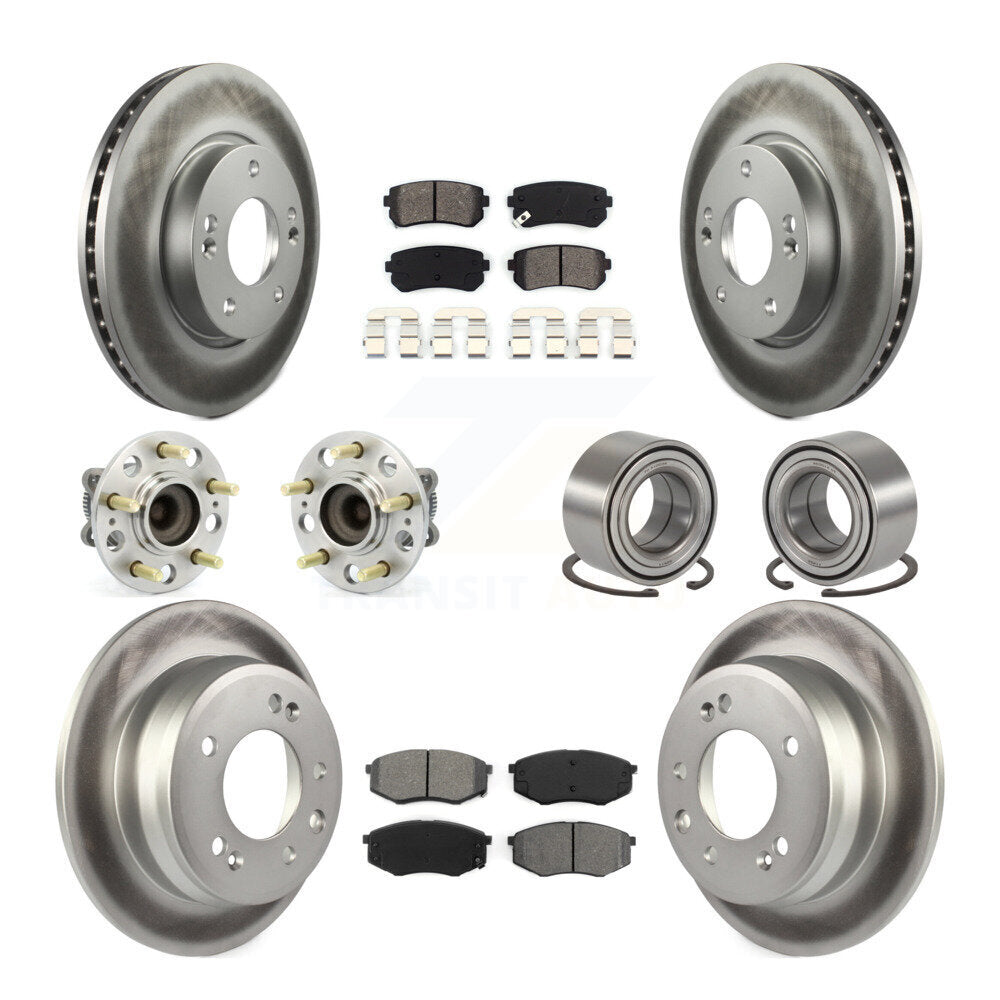 Kit de plaquettes de rotor de frein enduites de roulement de moyeu avant et arrière (10 pièces) pour Hyundai Tucson Ki
