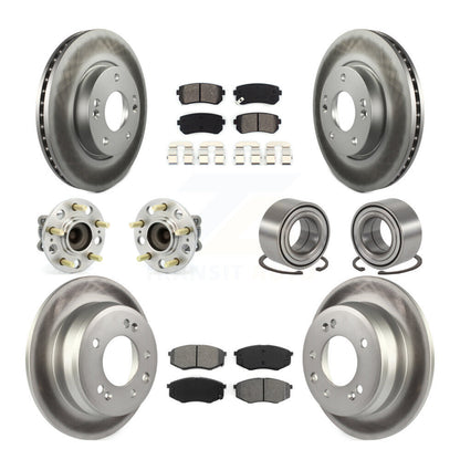 Kit de plaquettes de rotor de frein enduites de roulement de moyeu avant et arrière (10 pièces) pour Hyundai Tucson Ki
