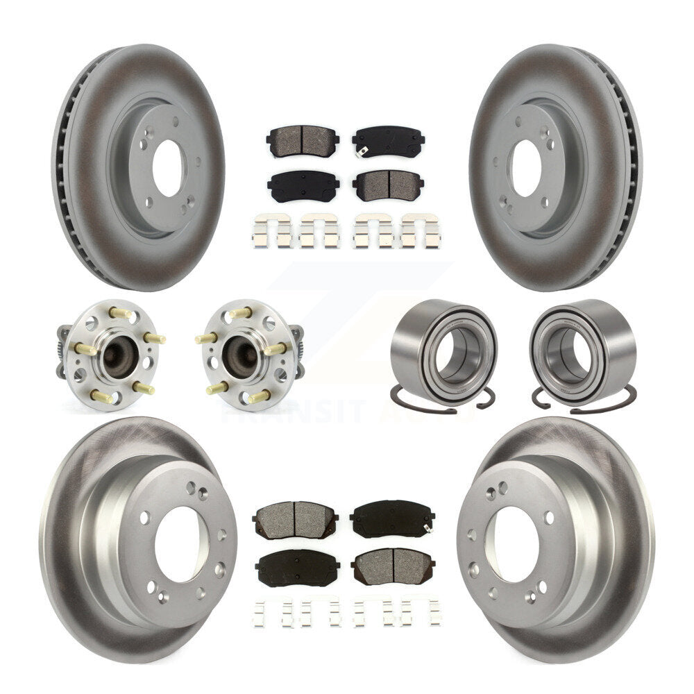 Kit de plaquettes de rotor de frein enduites de roulement de moyeu avant et arrière (10 pièces) pour Hyundai Tucson Ki