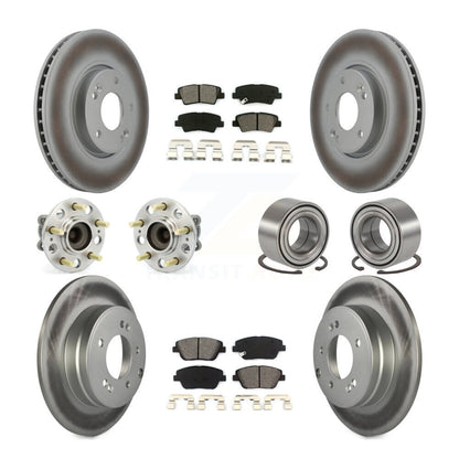 Kit de plaquettes de rotor de frein enduites de roulement de moyeu avant et arrière (10 pièces) pour Hyundai Sonata Ki