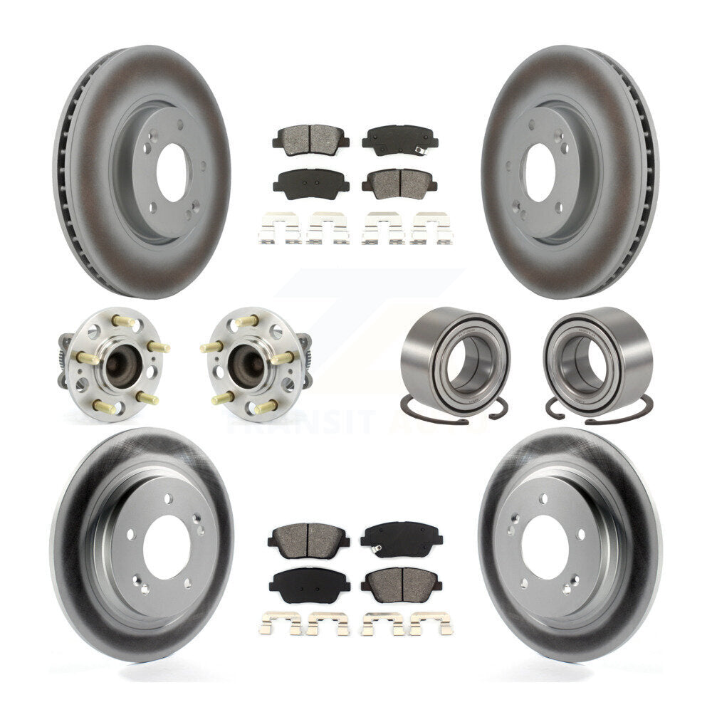 Kit de plaquettes de rotor de frein, roulement de moyeu avant et arrière (10 pièces) pour Kia Optima 2.4 13-15