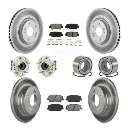 Kit de rotor et de plaquettes de frein revêtus de roulement de moyeu avant et arrière (10 pièces) pour Kia Optima 2.0