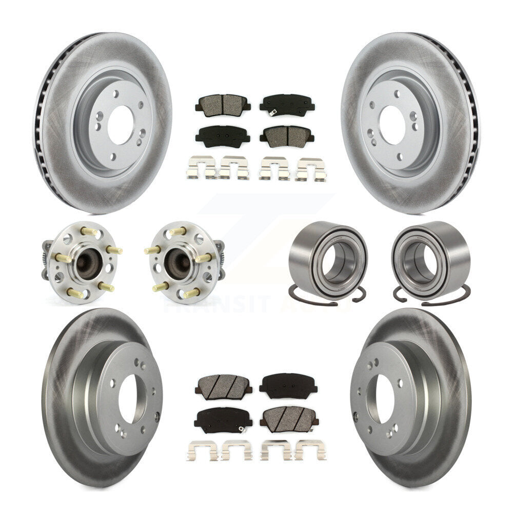 Kit de plaquettes de rotor de frein à disque revêtues de roulement de moyeu avant et arrière (10 pièces) pour Hyundai Azer