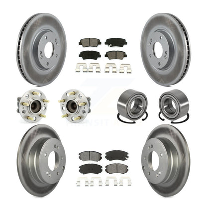 Kit de plaquettes de rotor de frein enduites de roulement de moyeu avant et arrière (10 pièces) pour Hyundai Azer 2011