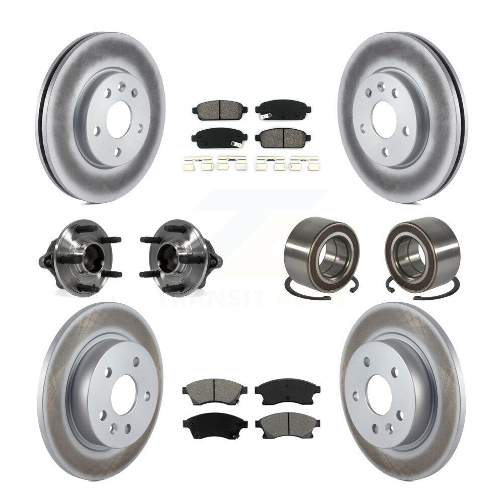 Kit de rotor et de plaquettes de frein revêtus de roulement de moyeu avant et arrière (10 pièces) pour Chevrolet Soni
