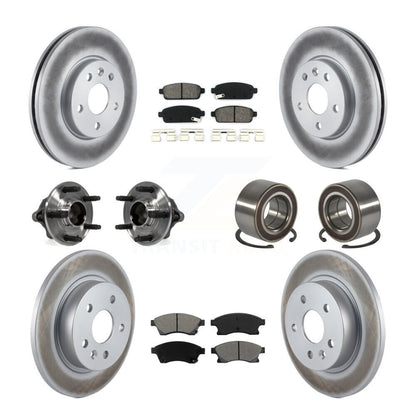 Kit de rotor et de plaquettes de frein revêtus de roulement de moyeu avant et arrière (10 pièces) pour Chevrolet Soni