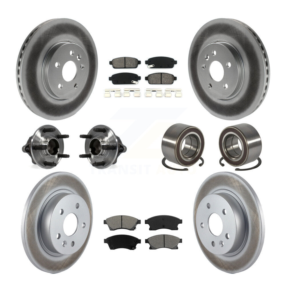 Kit de plaquettes de rotor de frein enduites de roulement de moyeu avant et arrière (10 pièces) pour Chevrolet Sonic R