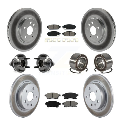 Kit de plaquettes de rotor de frein enduites de roulement de moyeu avant et arrière (10 pièces) pour Chevrolet Sonic R